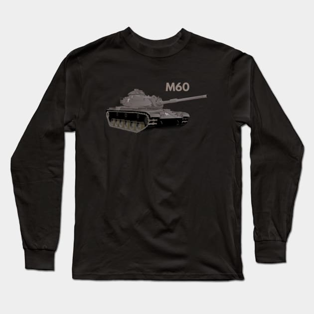 M60 American Battle Tank Long Sleeve T-Shirt by NorseTech